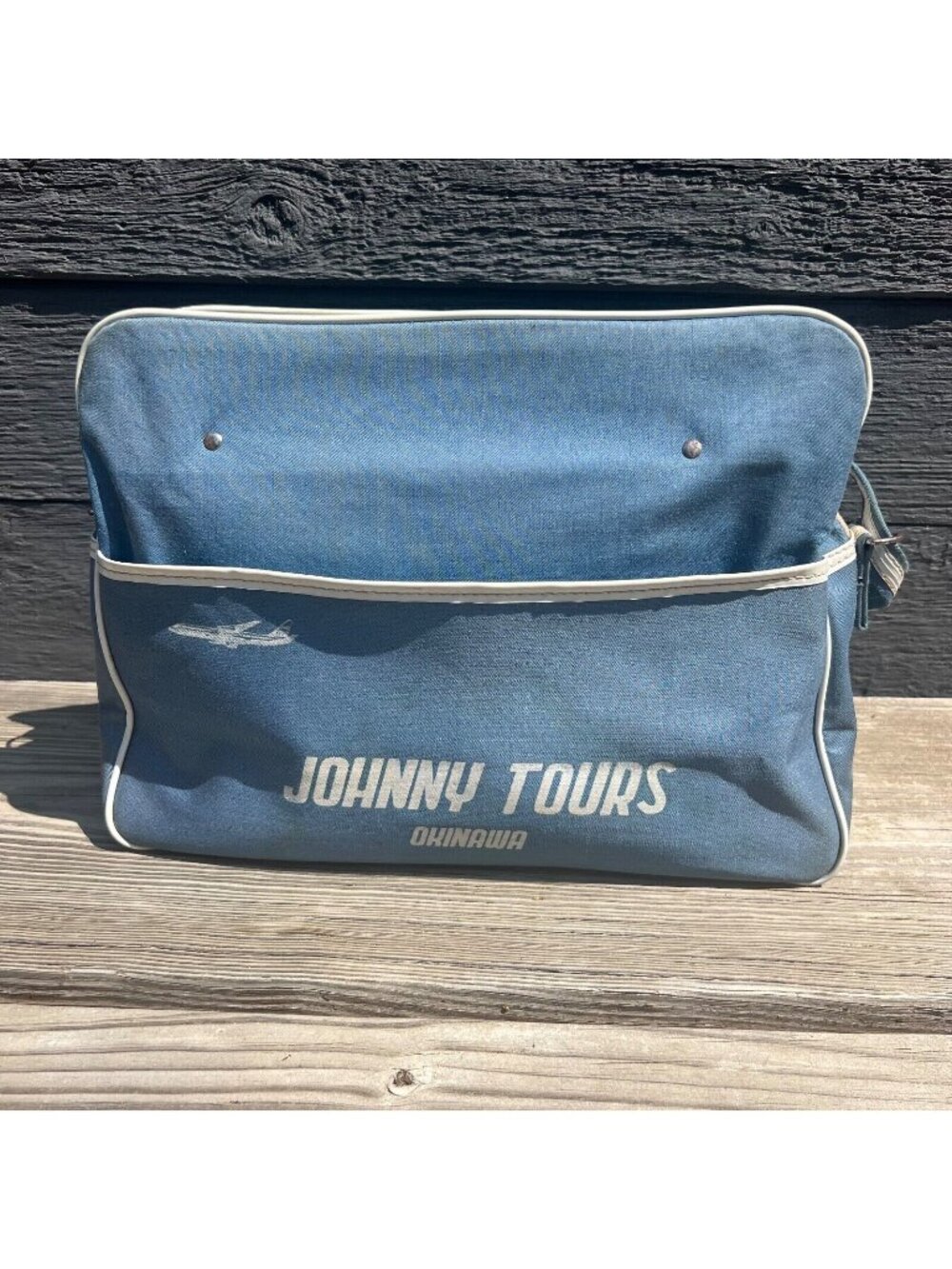 Vintage 1970's Johnny Tours Flight Attendant Okinawa Shoulder Bag Carry-On